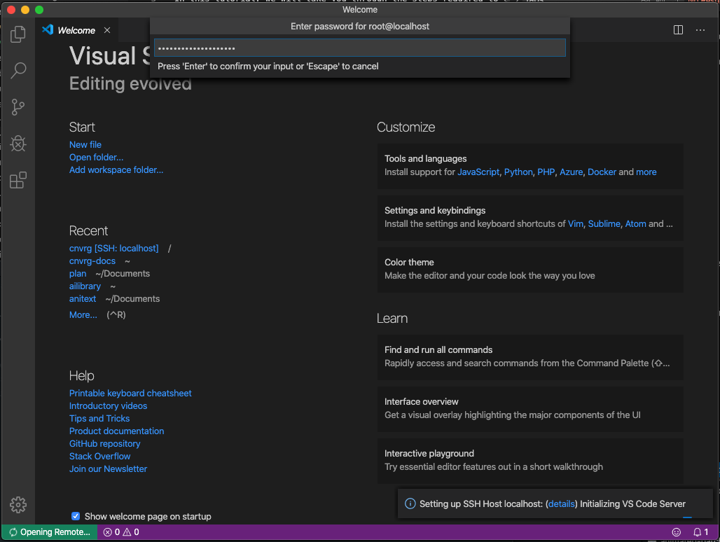 visual studio code remote ssh